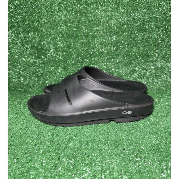OOFOS OOahh Sport Slide Sandal Comfort Recovery Black Womens Size 9 Mens Size 7 - Picture 3 of 8